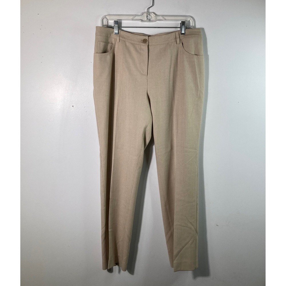 Women's‎ Akris Wool Blend Beige Straight Leg Pants Work Casual 33"